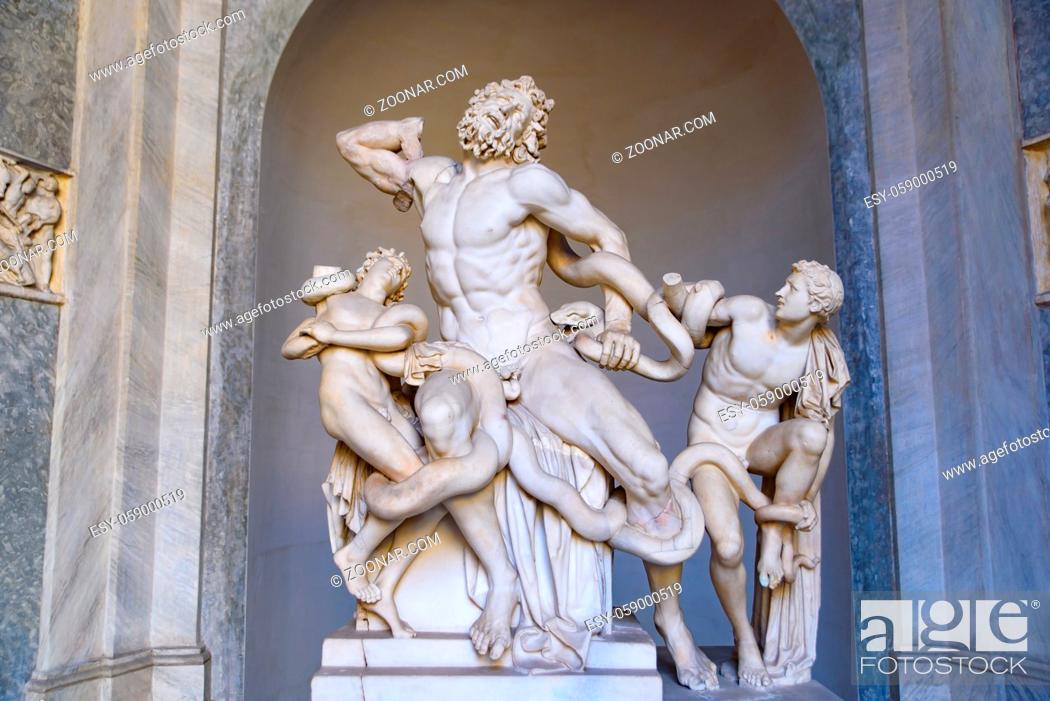 Stock Photo: The statue of Laocoon and His Sons in Vatican Museums in Vatican City.