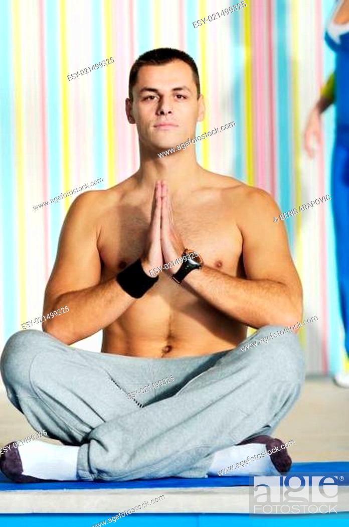 Stock Photo: yoga man.