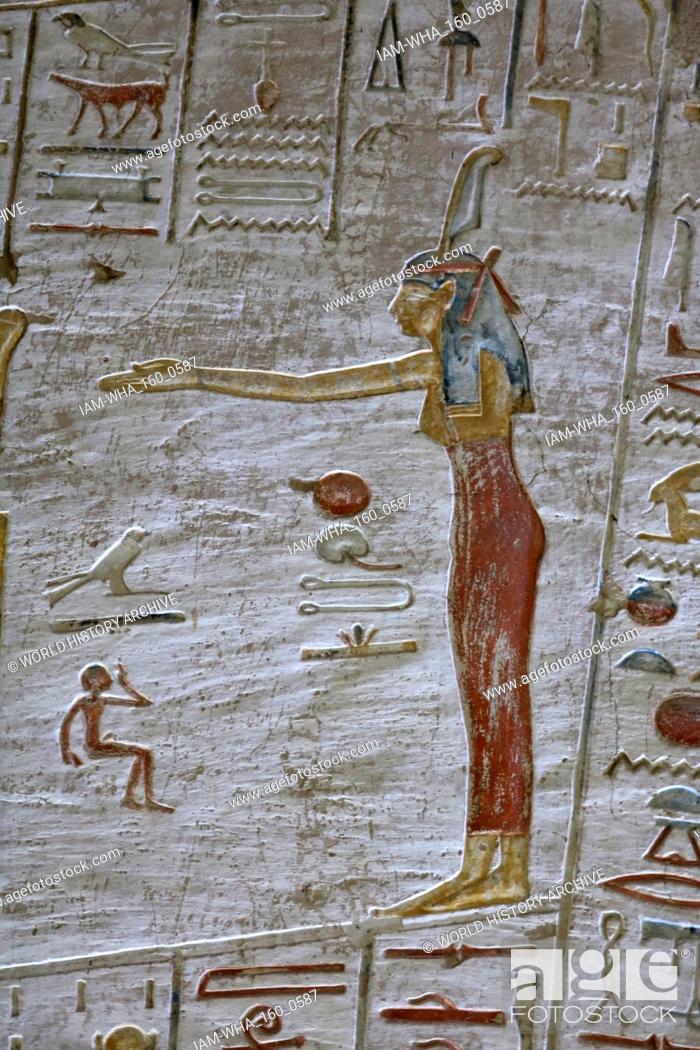 Stock Photo: A photograph taken within Tomb KV8, located in the Valley of the Kings, used for the burial of Pharaoh Merenptah of Ancient Egypt's Nineteenth Dynasty.