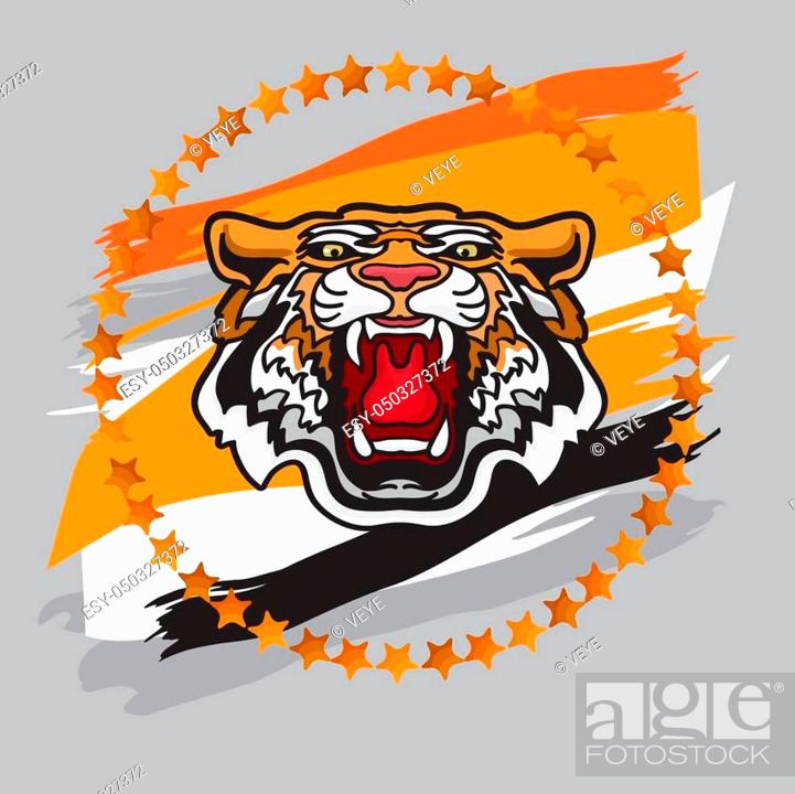 Tiger poster template with angry tiger head. Vector illustration, Stock  Vector, Vector And Low Budget Royalty Free Image. Pic. ESY-050327372 |  agefotostock
