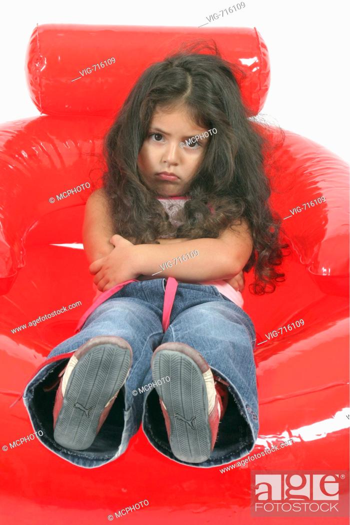 Stock Photo: little girl in air chair  - 29/11/2006.