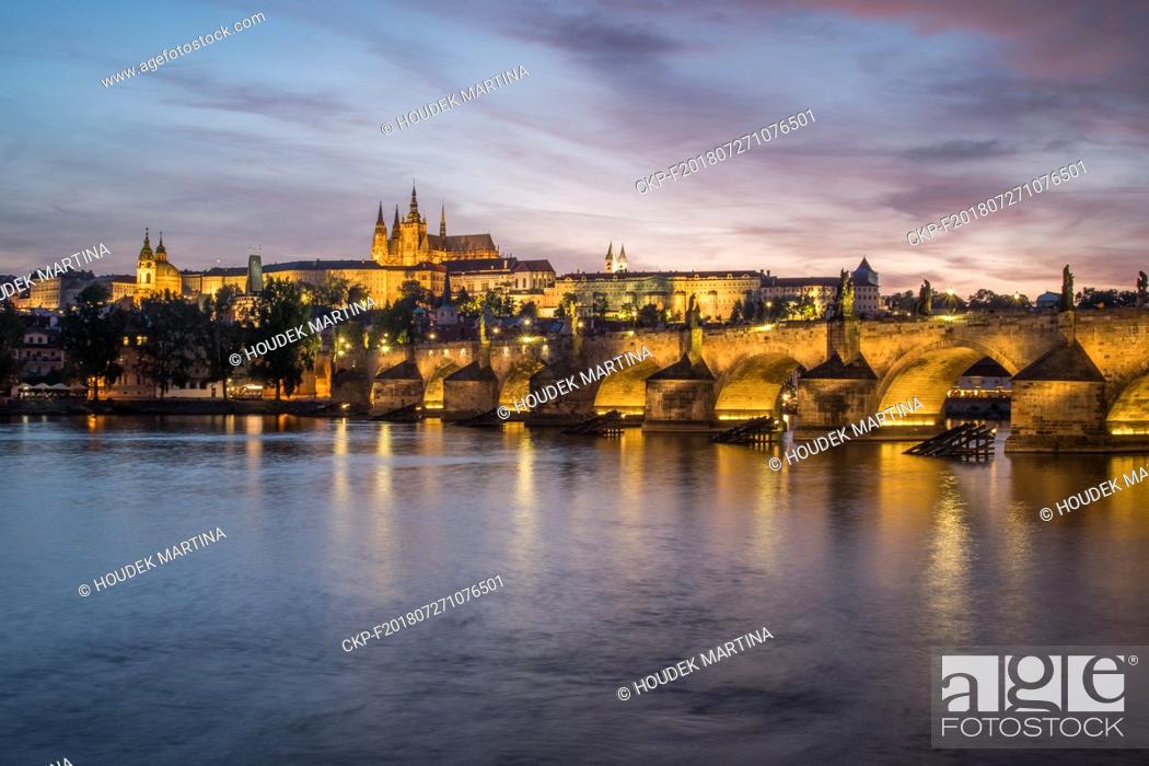 Stock Photo: The Prague Castle, Charles Bridge and Vltava River in the heart of Europe, Czech Republic, on July 18, 2018. (CTK Photo/Martina Houdek).