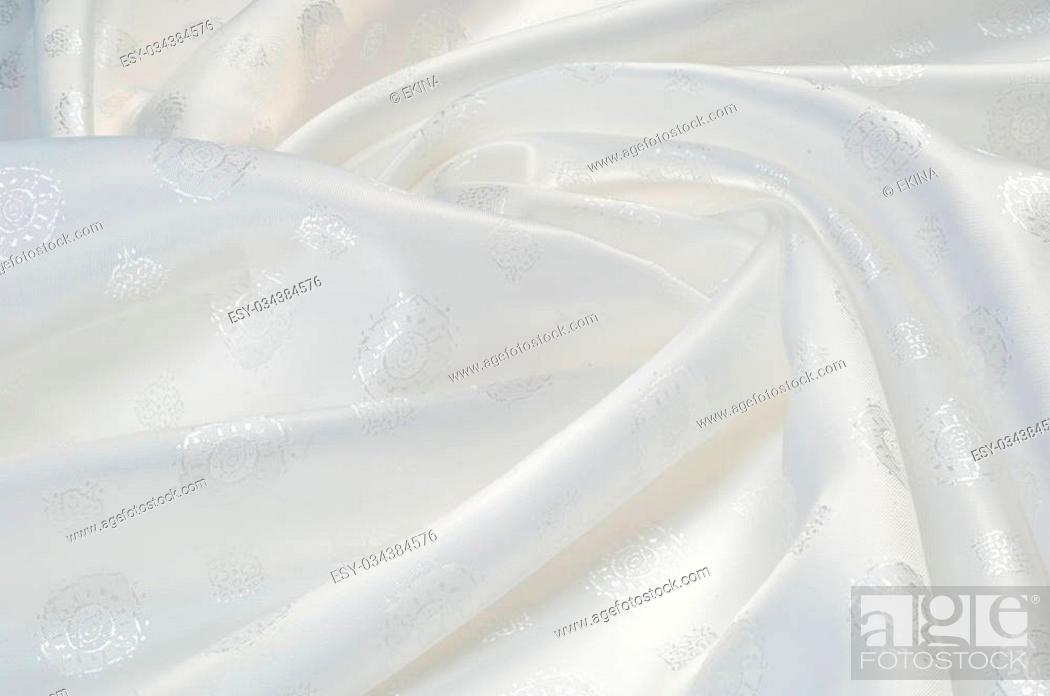 Stock Photo: Silk fabric texture, abstract pattern. Antique white. Blanched almond. Cosmic latte. Desert sand. Floral white. Ghost white. Lavender blush. Magnolia.