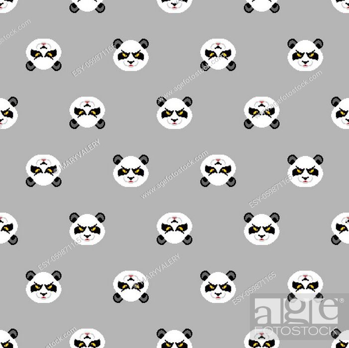 Angry Panda pixel art pattern seamless. 8 bit Panda head background, Stock  Vector, Vector And Low Budget Royalty Free Image. Pic. ESY-059871165 |  agefotostock