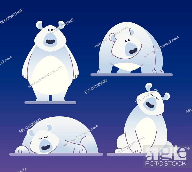 Cute polar bear - modern vector cartoon characters illustration isolated on  blue background, Stock Vector, Vector And Low Budget Royalty Free Image.  Pic. ESY-041000672 | agefotostock