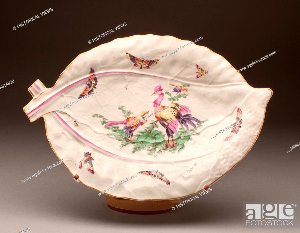 Stock Photo: Worcester Royal Porcelain Company. Dish - About 1760 - Worcester Porcelain Factory Worcester, England, founded 1751. Soft-paste porcelain.