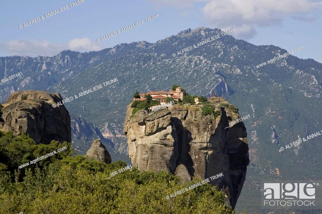 Stock Photo: Meteora Monastery in Thessaly, Greece, Europe.