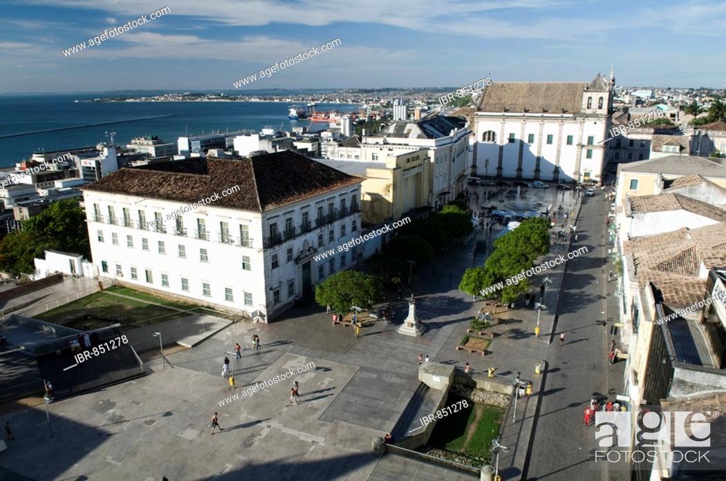 Stock Photo: Historic centre with Praca da Sé and Cathedral da Sé, Cathedral Square and Cathedral by the Sea, and left Palacio Arquiepiscopal, the former Bishop's Palace.