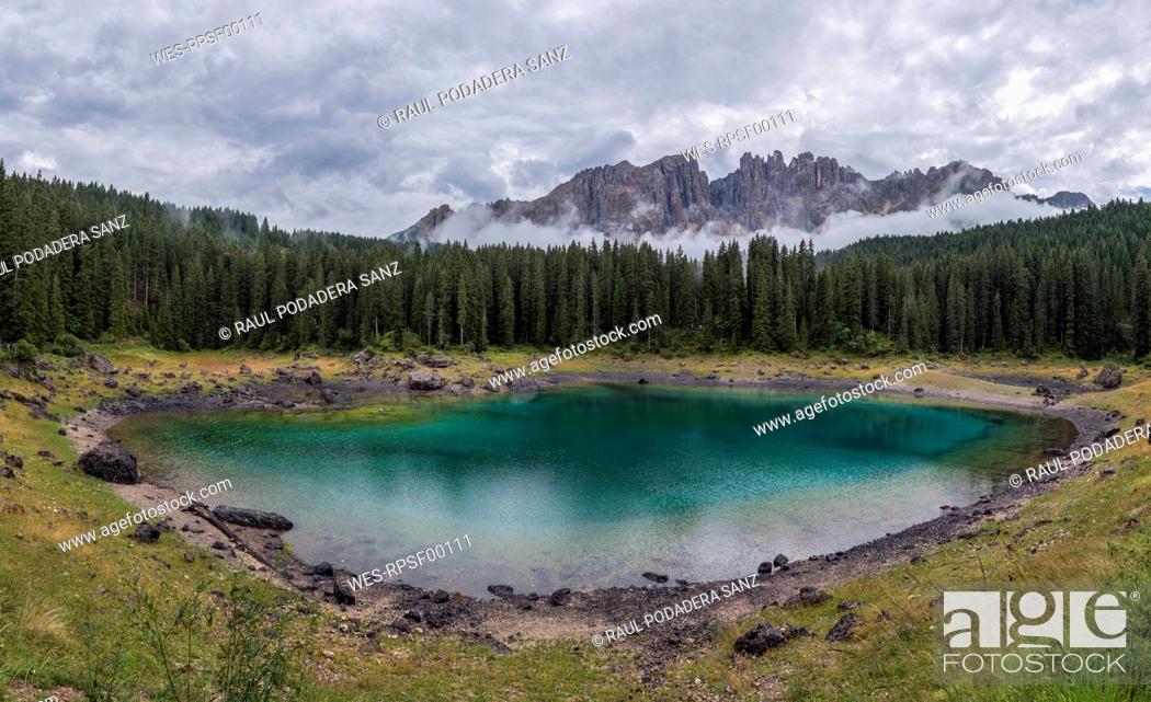 Stock Photo: Italy, Dolomite Alps, Lago di Carezza.