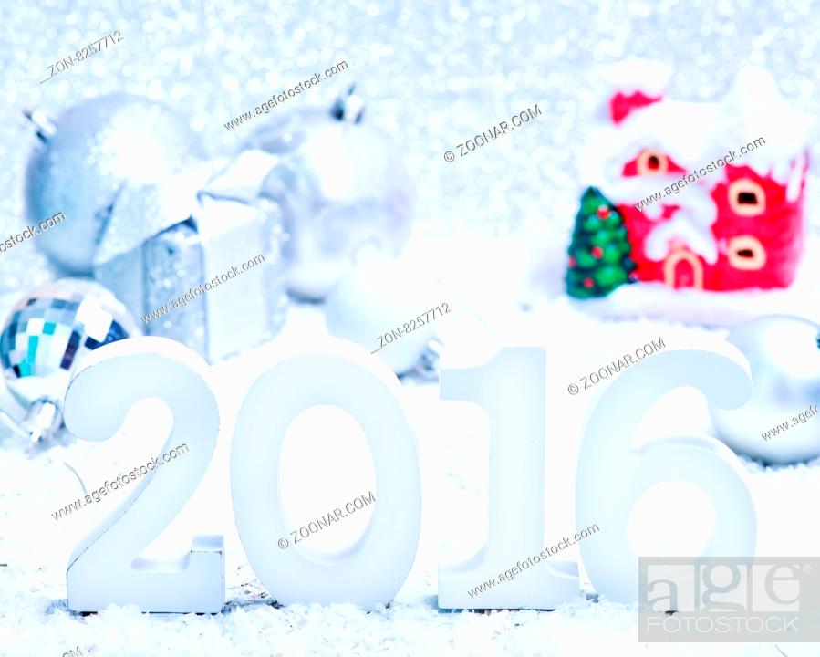 Stock Photo: christmas background, christmas decoration on a table.