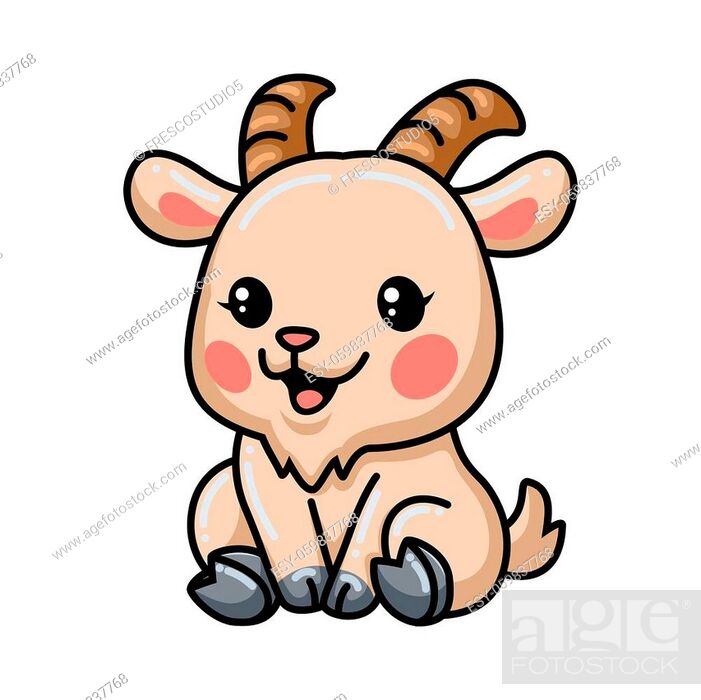 Vector illustration of Cute baby goat cartoon sitting, Stock Vector, Vector  And Low Budget Royalty Free Image. Pic. ESY-059837768 | agefotostock