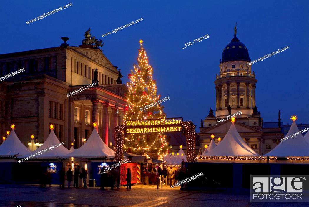 Stock Photo: Christmas market at the Gendarmenmarkt, Berlin, Germany.