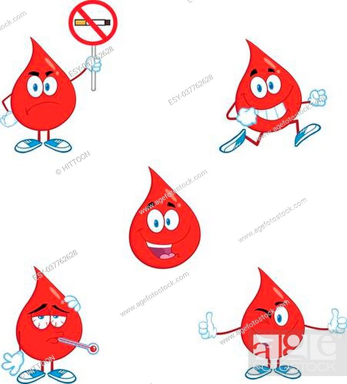 Blood Drop Cartoon Mascot Characters Set Collection 7, Stock Vector, Vector  And Low Budget Royalty Free Image. Pic. ESY-037762628 | agefotostock