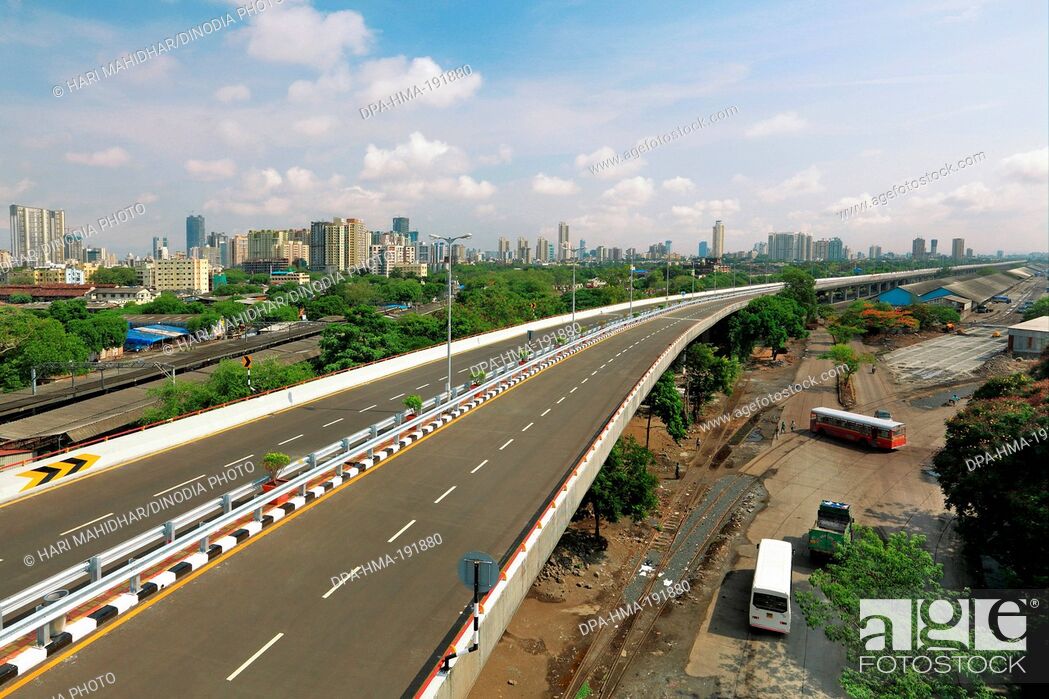 Stock Photo: eastern freeway flyover Mumbai Maharashtra.