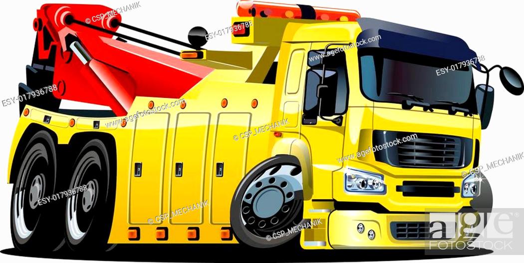 Cartoon tow truck, Stock Vector, Vector And Low Budget Royalty Free Image.  Pic. ESY-017936788 | agefotostock