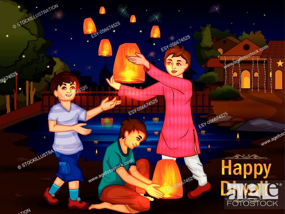 Indian family people celebrating Diwali festival of India in vector, Stock  Vector, Vector And Low Budget Royalty Free Image. Pic. ESY-056674525 |  agefotostock