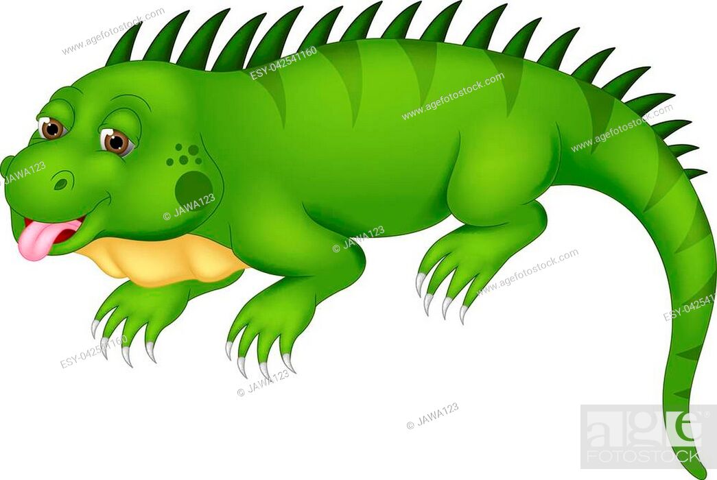 vector illustration of cute iguana cartoon posing with sticking out her  tongue, Stock Vector, Vector And Low Budget Royalty Free Image. Pic.  ESY-042541160 | agefotostock