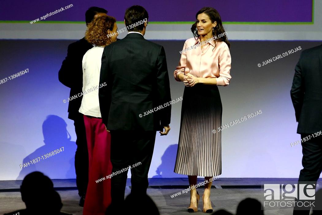 Stock Photo: Madris, spain, 05/03/2020.- Queen of Spain Letizia, together with the Minister of Health, Salvador Illa, presides over the central act of World Rare Disease Day.