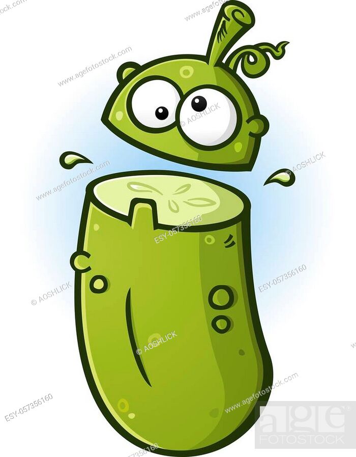 A cross eyed pickle cartoon with a disconnected jaw, happily flipping his  top, Stock Vector, Vector And Low Budget Royalty Free Image. Pic.  ESY-057356160 | agefotostock