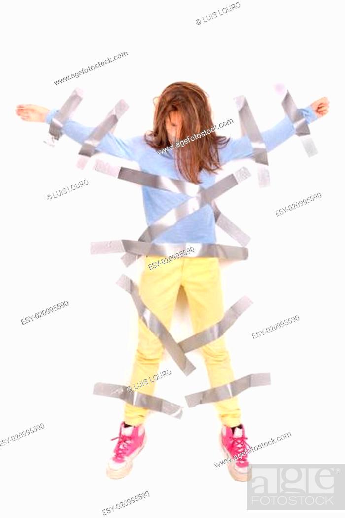 Girl Tied Up With Duct Tape