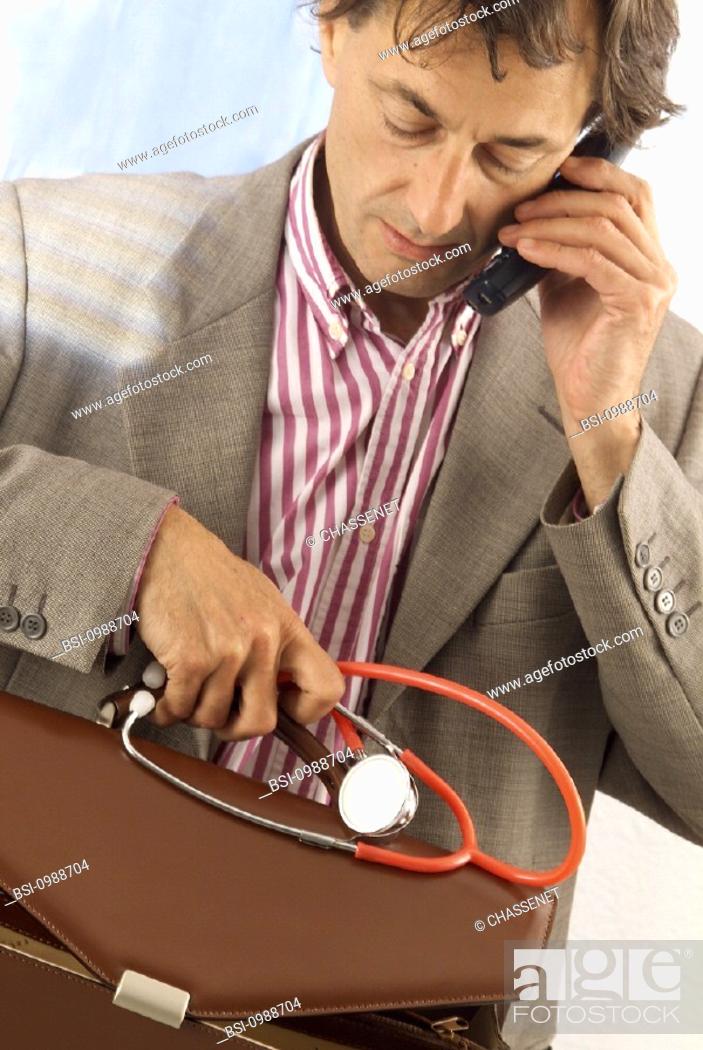 Stock Photo: STRESSED DOCTOR<BR>Model.
