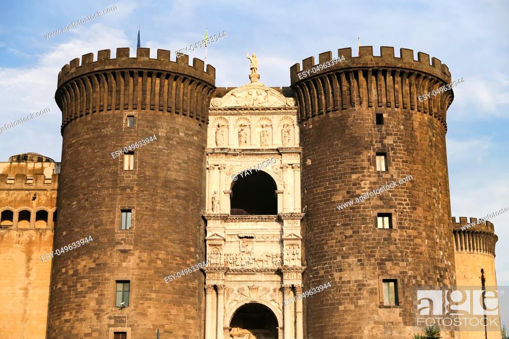 Stock Photo: Facade of Castel Nuovo in Naples City, Italy.