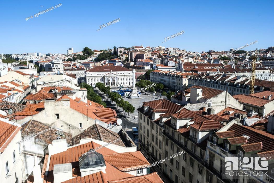 Panoramic View Of The Baixa District From The Santa Justa Elevator