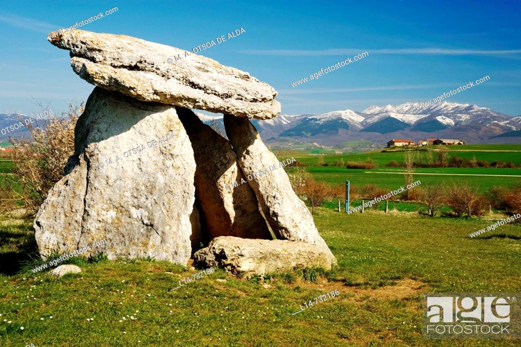 Stock Photo: Dolmen of Sorginetxe. Alava, Basque Country, Spain.