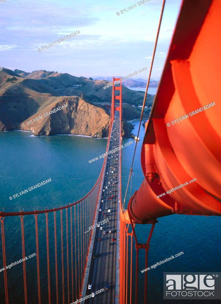 San Francisco 6 Sizes! New Photo View from Tower Top of Golden Gate Bridge 