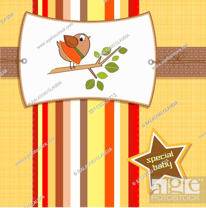 welcome baby card with funny little bird, Stock Photo, Picture And Low  Budget Royalty Free Image. Pic. ESY-022539712 | agefotostock