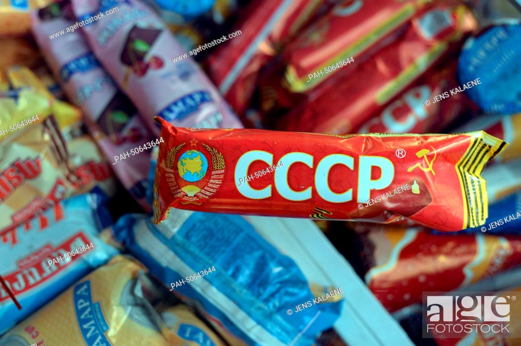Stock Photo: An Armenian ice cream named ""CCCP"" in Yerevan, Armenia, 27 June 2014. Photo: Jens Kalaene/dpa - NO WIRE SERVICE | usage worldwide. - Yerevan/Armenia.