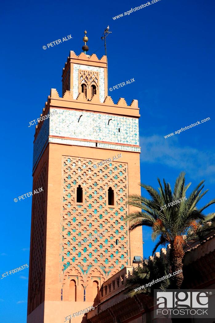 Stock Photo: Morocco, Marrakech, Koutoubia mosque.