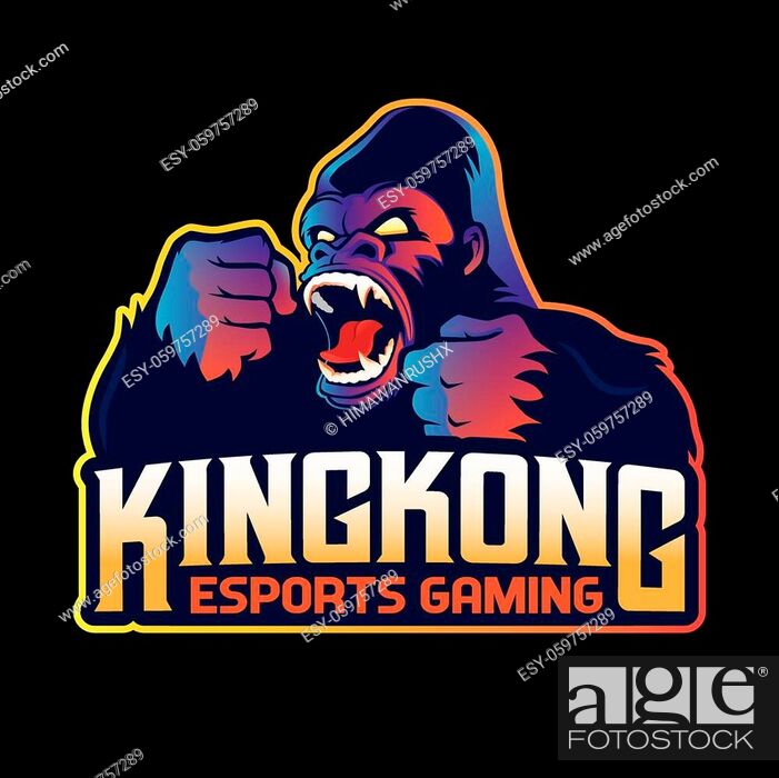 Premium Vector | King kong head mascot logo