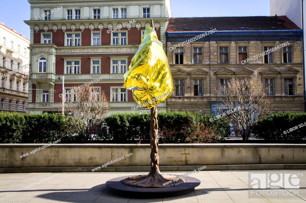 Stock Photo: Wrapped Zodiac, a sculpture project by Ai Weiwei, the world-renowned Chinese artist and critic of the Beijing regime, was put on display outside the Trade Fair.