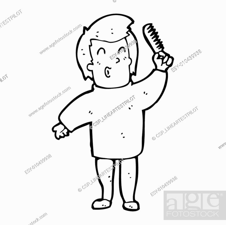 cartoon man combing hair, Stock Photo, Picture And Low Budget Royalty Free  Image. Pic. ESY-010439938 | agefotostock