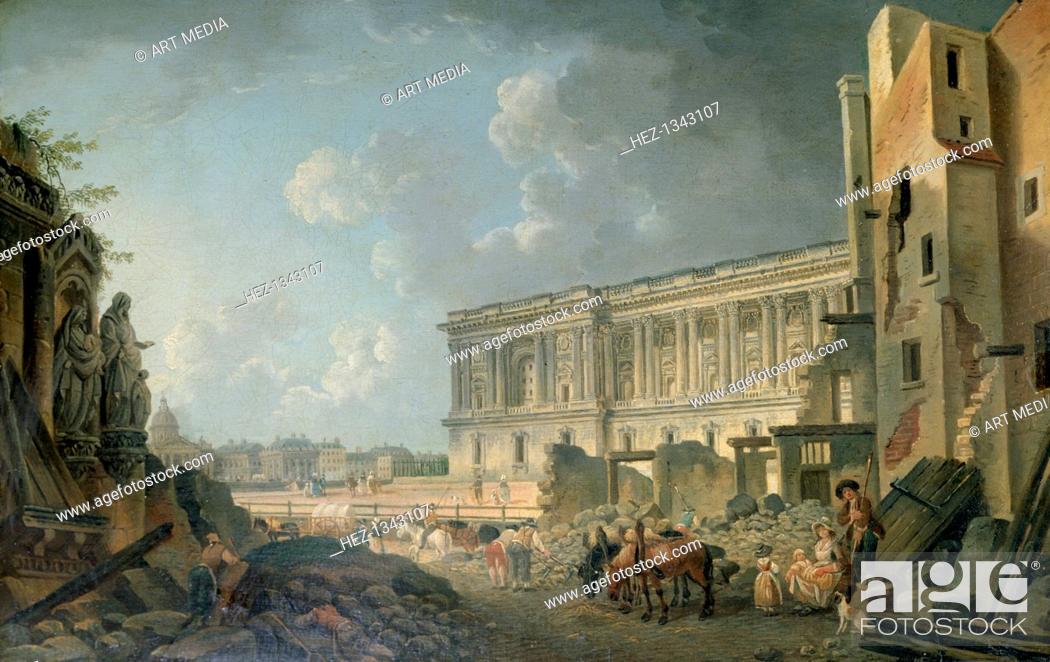 Stock Photo: 'View of the Louvre', c1743-1807. Located in the collection at, Louvre, Paris.