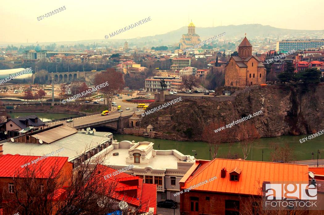 Aerial View Of Tbilisi Georgia City, Trinity Landscape Center