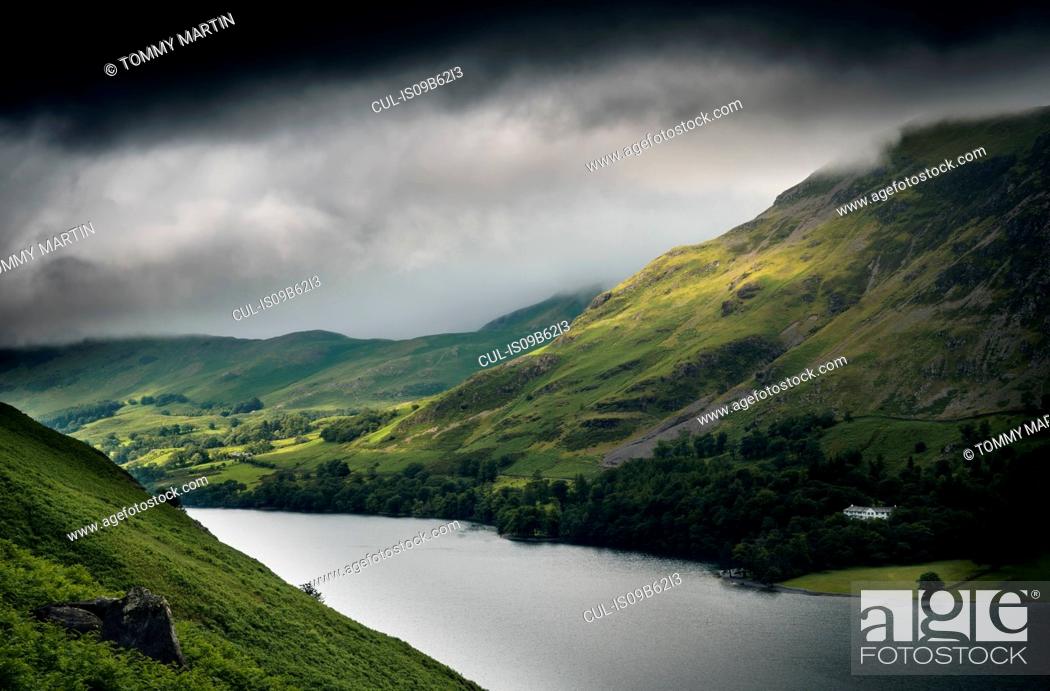 Stock Photo: Storm clouds over Buttermere lake, The Lake District, UK.