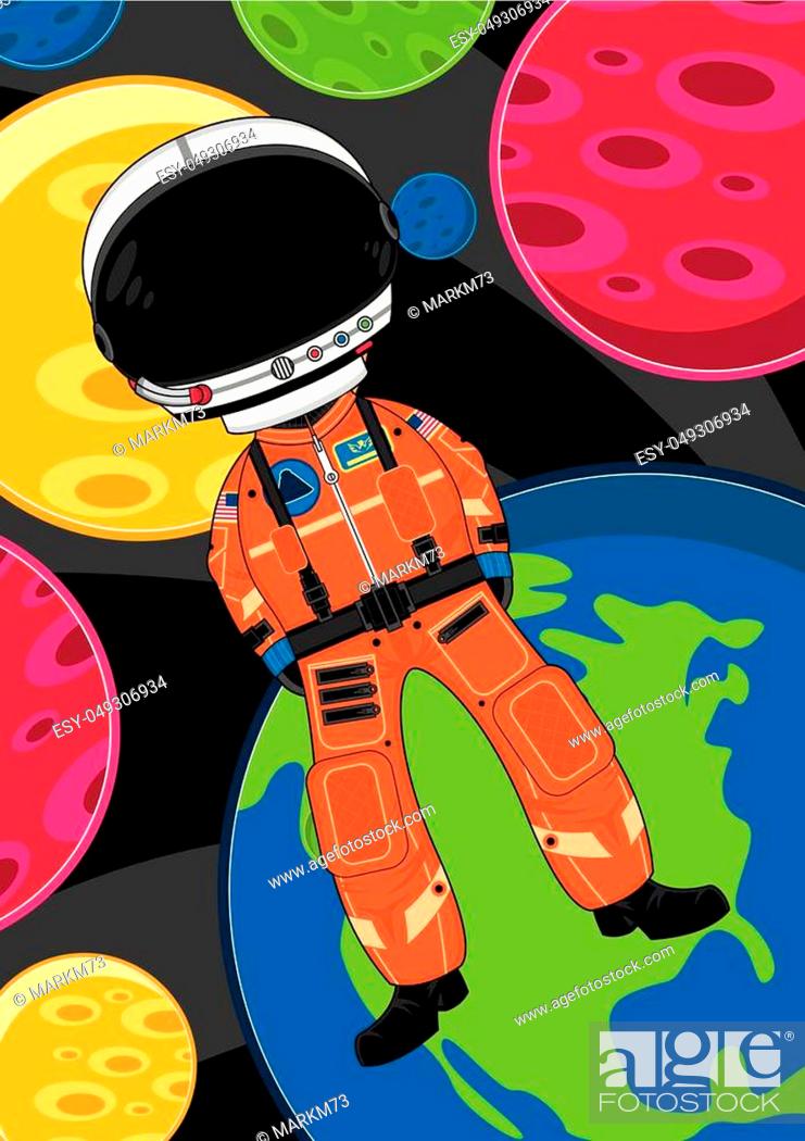 Cute Cartoon Spaceman Astronaut Floating in Outer Space Vector  Illustration, Stock Vector, Vector And Low Budget Royalty Free Image. Pic.  ESY-049306934 | agefotostock