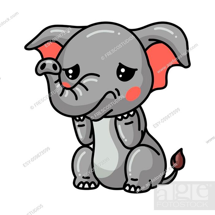 Vector illustration of Cute baby elephant cartoon crying sad, Stock Vector,  Vector And Low Budget Royalty Free Image. Pic. ESY-059873599 | agefotostock