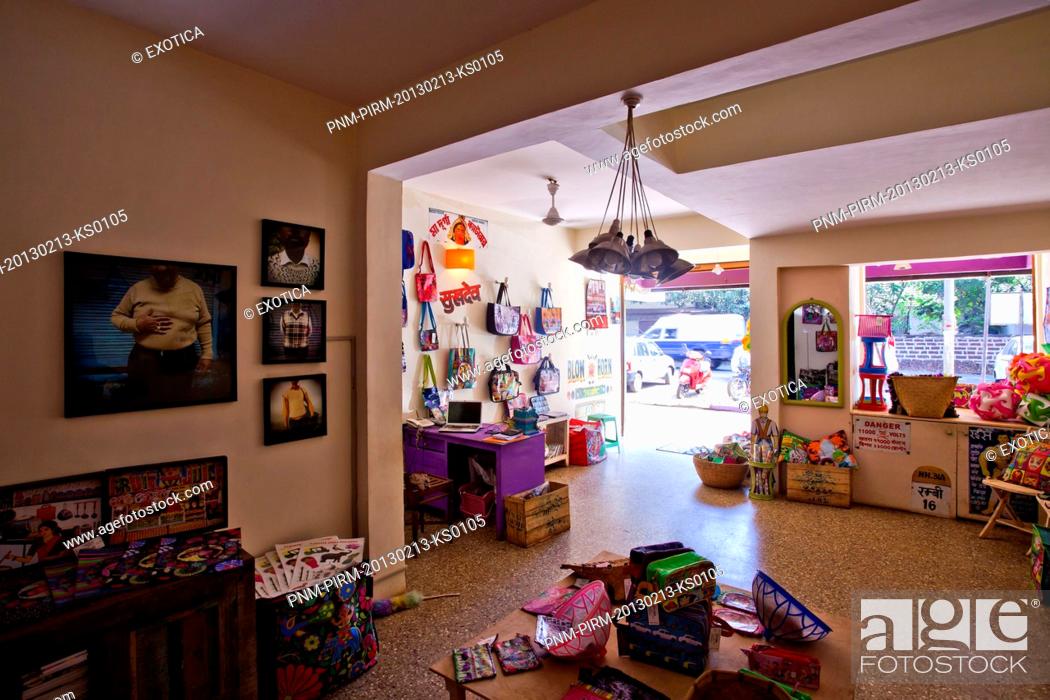 Stock Photo: Interiors of a shop, Purple Jungle, Calangute, North Goa, Goa, India.