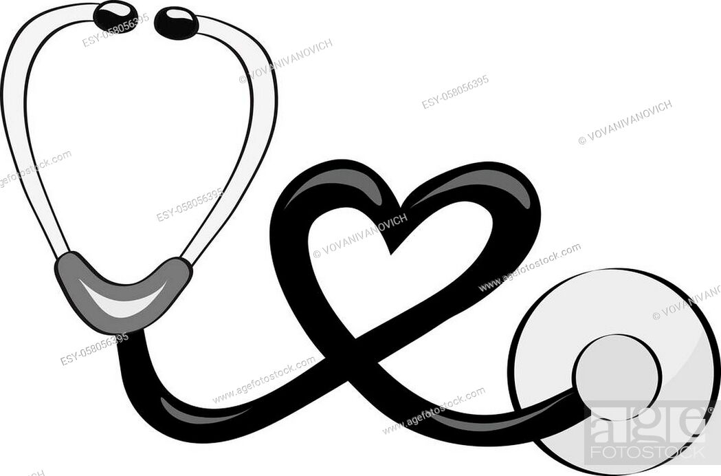 Hand draw stethoscope for the topic of medicine, medicine and health,  cartoon style, Stock Vector, Vector And Low Budget Royalty Free Image. Pic.  ESY-058056395 | agefotostock