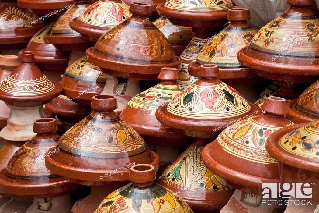 Stock Photo: Tajine pots for sale, Meknes, Morocco.