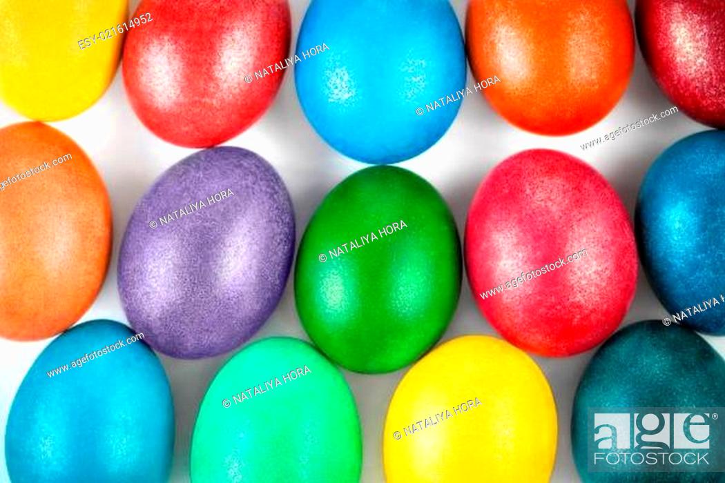 Stock Photo: Easter eggs background.