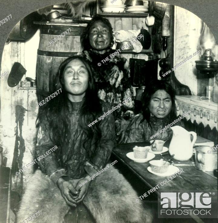 Stock Photo: 'An Eskimo Family at Fort Magnesia, Cape Sabine, Ellsmere Land', c1930s. Creator: Unknown.