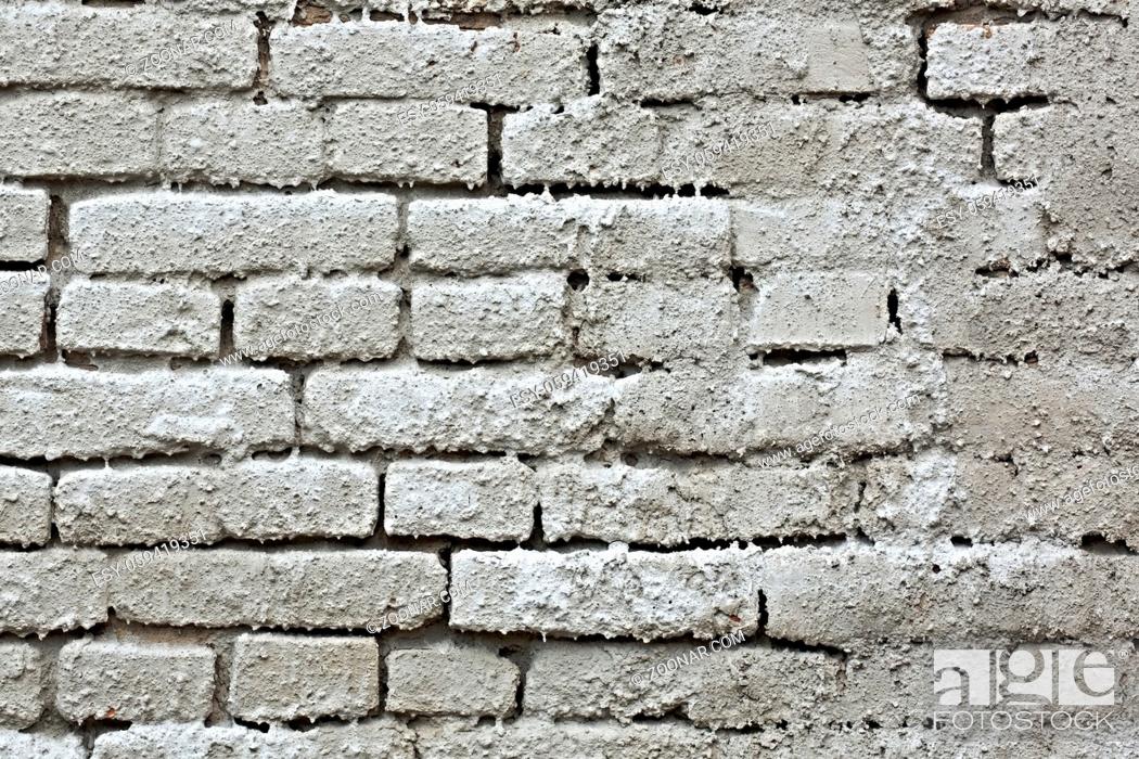 Stock Photo: Old, bare brick wall texture.