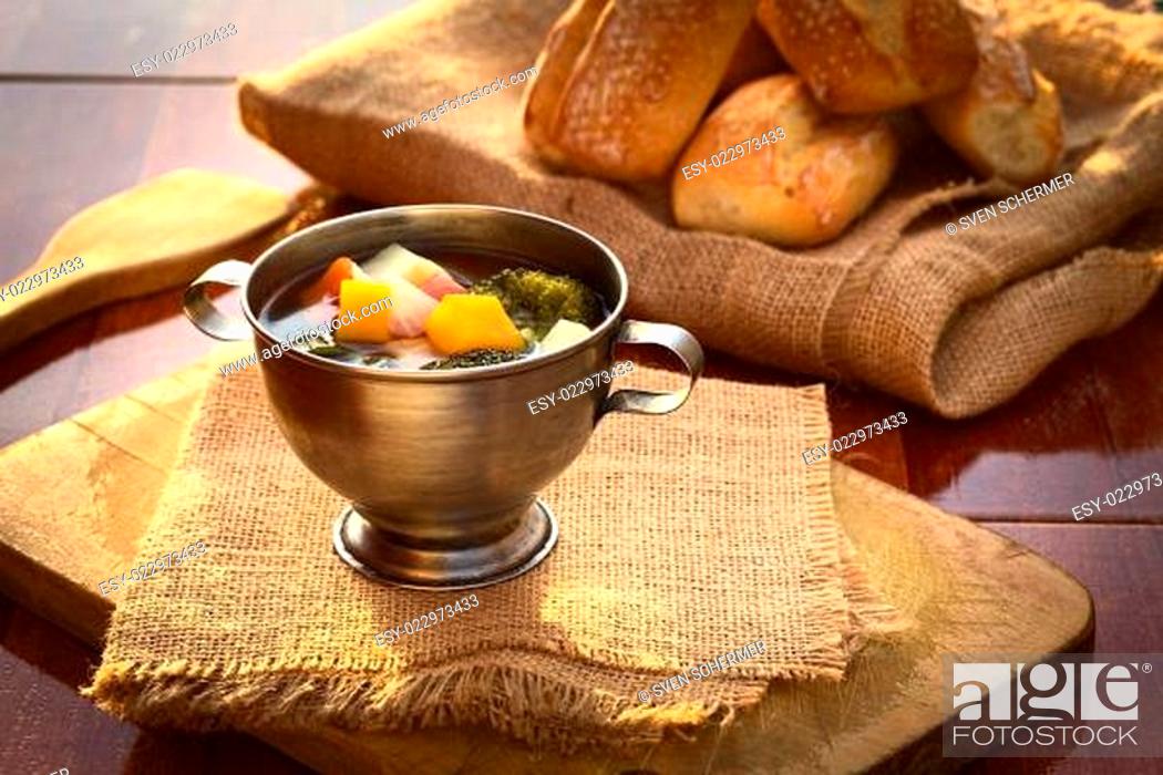 Stock Photo: Fresh Vegetable Soup.