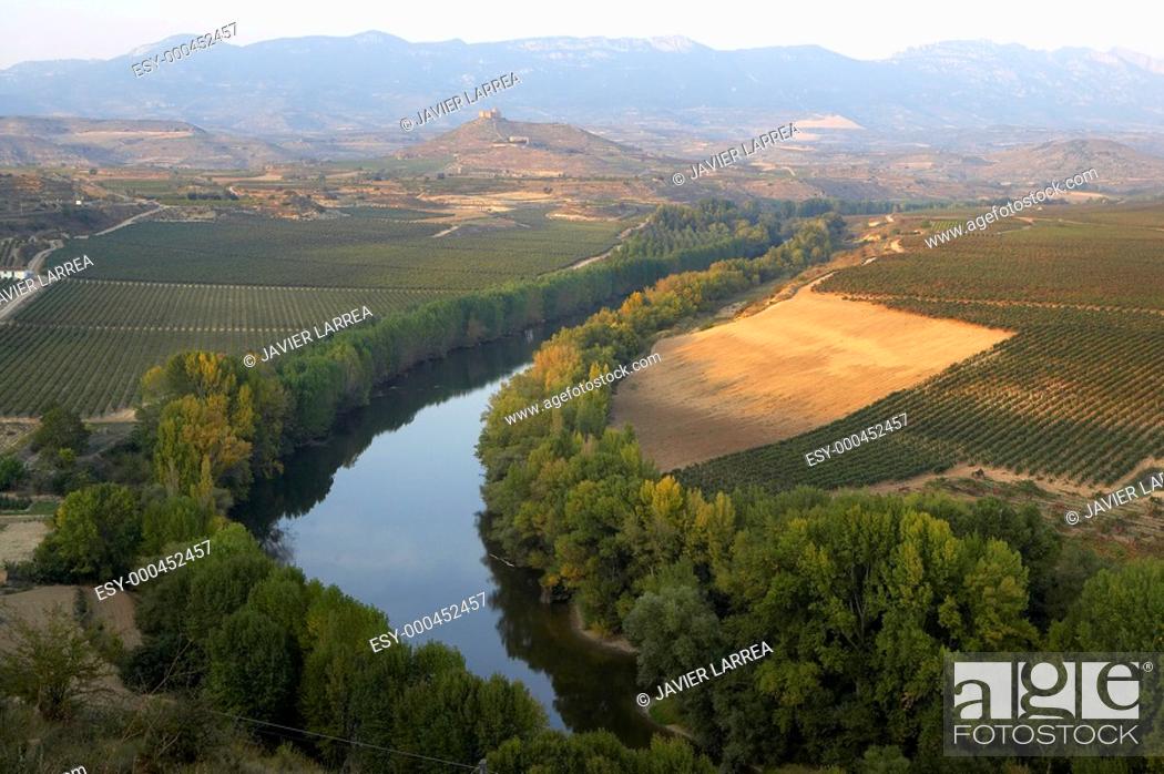 Stock Photo: Rio Ebro, La Estrella, San Asensio, La Rioja.