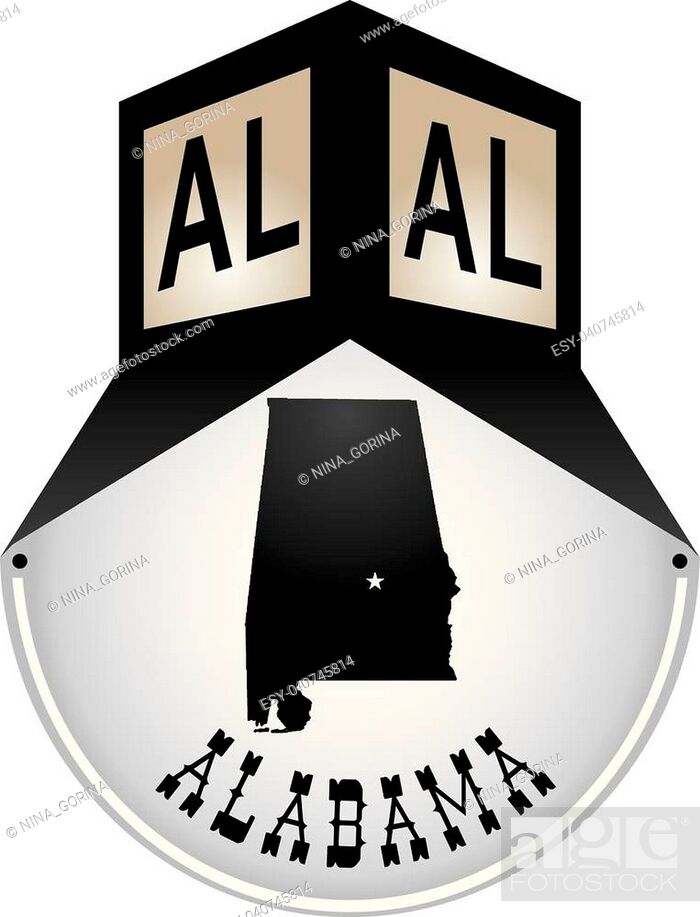Stock Vector: Vintage street sign for the state of Alabama.