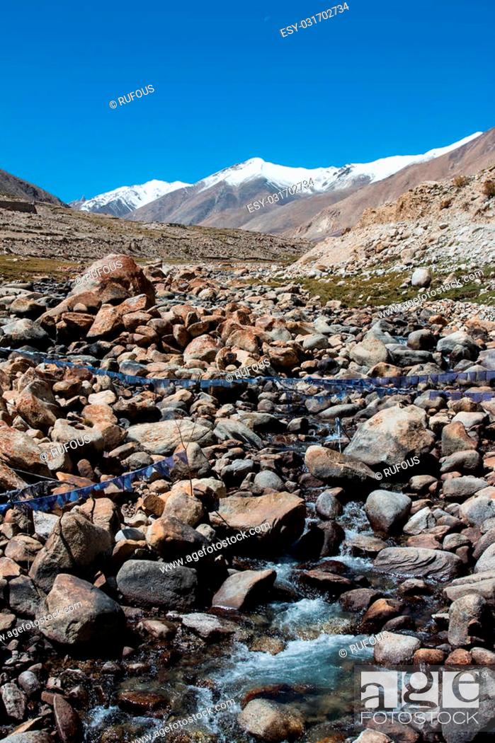 Stock Photo: Himalayan river , Ladakh, India.(Himalayan landscape).